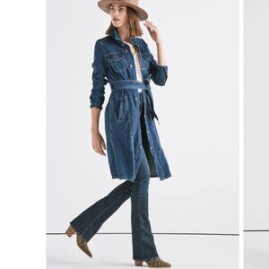 Lucky Brand Denim Blue Belted Trench Dress